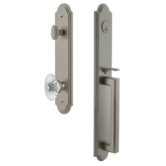 Grandeur Arcdgrbur_Esetd_Na Arc Solid Brass Rose Dummy Full Plate "D" Grip Handleset -