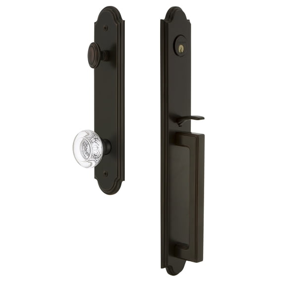 Grandeur 848437 Arc Solid Brass Rose Dummy Full Plate "D" Grip Handleset - Bronze