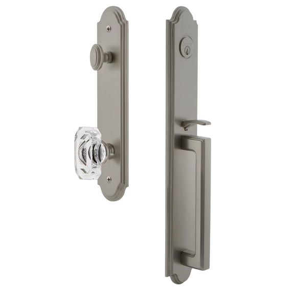 Grandeur 843499 Arc Solid Brass Rose Keyed Entry Single Cylinder Full Plate "D" Grip