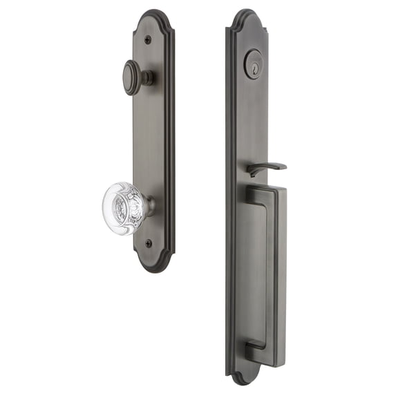 Grandeur 843595 Arc Solid Brass Rose Keyed Entry Single Cylinder Full Plate "D" Grip