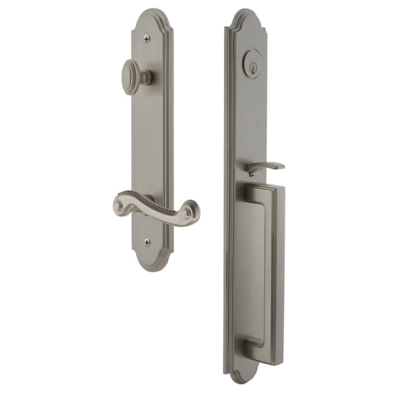 Grandeur 846965 Arc Solid Brass Rose Right Handed Keyed Entry Single Cylinder Full Plate