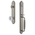 thumbnail image 1 of Grandeur 848606 Arc Solid Brass Rose Dummy Full Plate 'F' Grip Handleset - Nickel, 1 of 5
