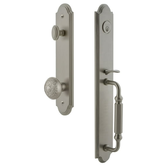 Grandeur Arcfgrwin_Esetd_Na Arc Solid Brass Rose Dummy Full Plate 'F' Grip Handleset -