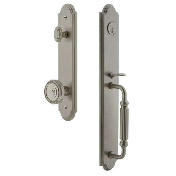 Grandeur Arcfgrsol_Eset_238 Arc Solid Brass Rose Keyed Entry Single Cylinder Full Plate