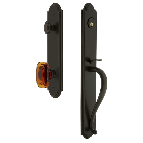 Grandeur 848358 Arc Solid Brass Rose Dummy Full Plate "S" Grip Handleset - Bronze