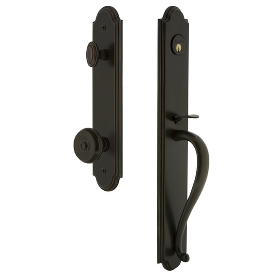 Grandeur 843699 Arc Solid Brass Rose Keyed Entry Single Cylinder Full Plate "S" Grip