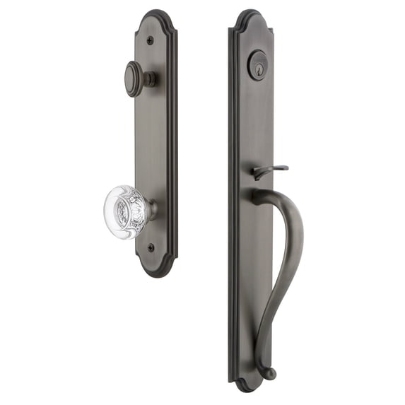 Grandeur 843602 Arc Solid Brass Rose Keyed Entry Single Cylinder Full Plate "S" Grip