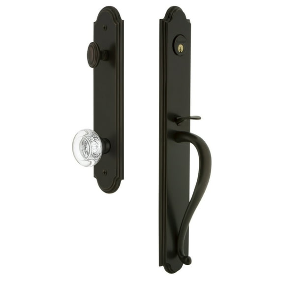 Grandeur 843639 Arc Solid Brass Rose Keyed Entry Single Cylinder Full Plate "S" Grip