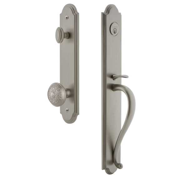 Grandeur Arcsgrwin_Eset_234 Arc Solid Brass Rose Keyed Entry Single Cylinder Full Plate