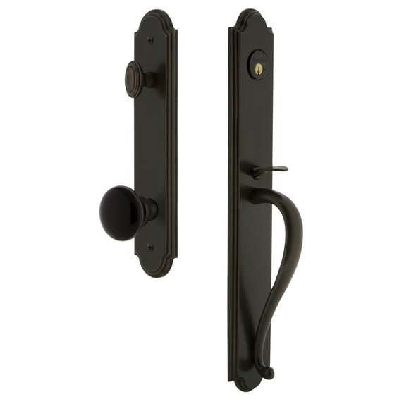 Grandeur Arc Single Cylinder Handleset with S Grip and Coventry Knob