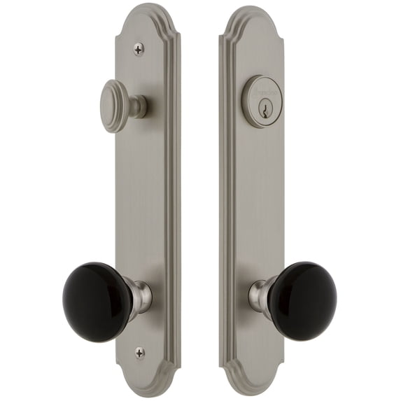 Grandeur Arccov_Tp_Eset_234 Arc Solid Brass Rose Tall Plate Single Cylinder Keyed Entry