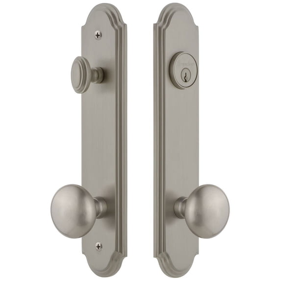 Grandeur Arc Tall Plate Single Cylinder One Piece Knobset with Knob