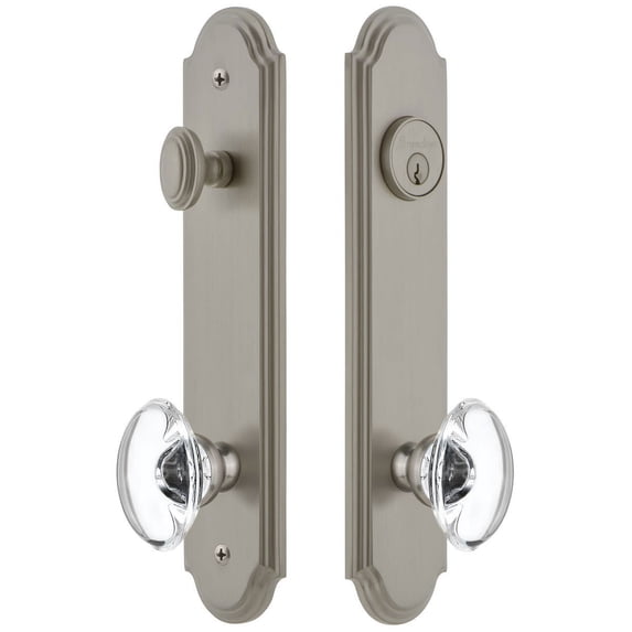 Grandeur Arcpro_Tp_Eset_238 Arc Solid Brass Tall Plate Single Cylinder Keyed Entry Set -