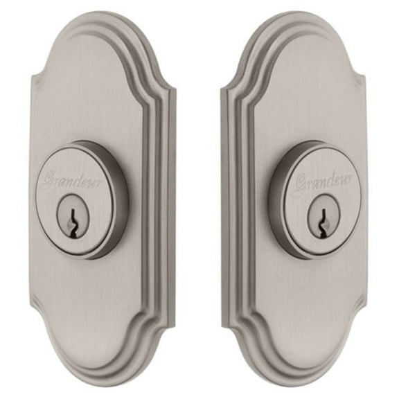 Grandeur Arcarc_Dblcyl_234 Arc Solid Brass Double Cylinder Deadbolt - Nickel