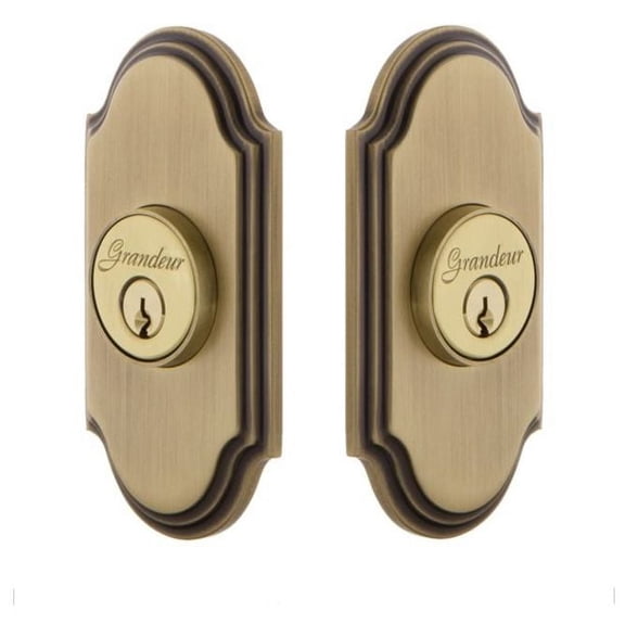 Grandeur Arcarc_Dblcyl_238 Arc Solid Brass Double Cylinder Deadbolt - Brass