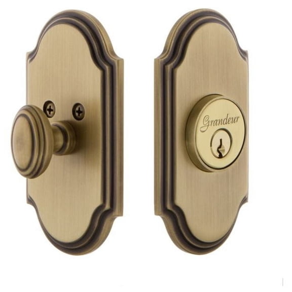 Grandeur Arcarc_Sngcyl_238 Arc Solid Brass Single Cylinder Deadbolt - Brass