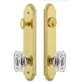 thumbnail image 1 of Grandeur Arc Tall Plate Single Cylinder One Piece Knobset with Baguette Crystal Knob, 1 of 6