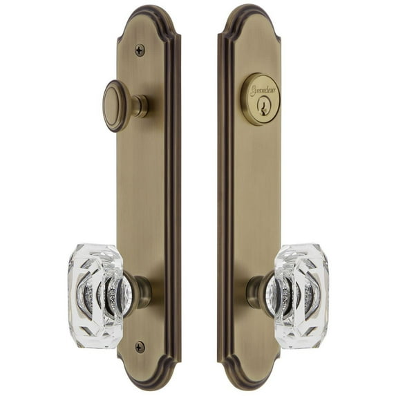 Grandeur Arcbcc_Tp_Eset_238 Arc Solid Brass Tall Plate Single Cylinder Keyed Entry Set -