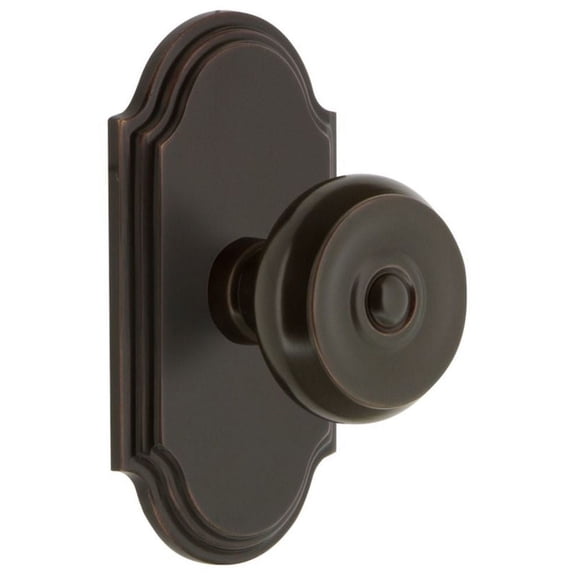 Grandeur Arcbou_Prv_234 Arc Solid Brass Privacy Door Knob Set - Bronze