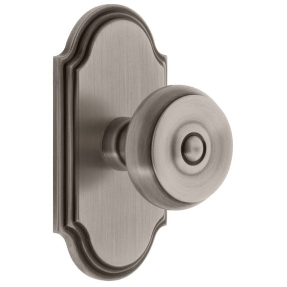 Grandeur Arcbou_Psg_238 Arc Solid Brass Passage Door Knob Set - Grey
