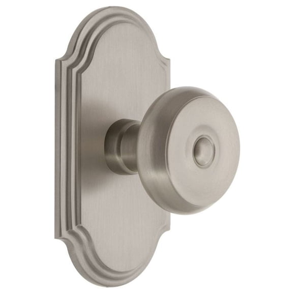 Grandeur Bouton Door Knob with Arc Plate