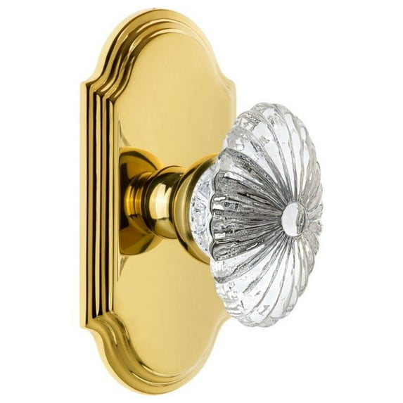 Grandeur Arcbur_Dd_Na Arc Solid Brass Rose Dummy Door Knob Set - Brass
