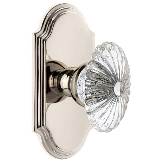 Grandeur 812230 Arc Solid Brass Rose Passage Door Knob Set - Nickel