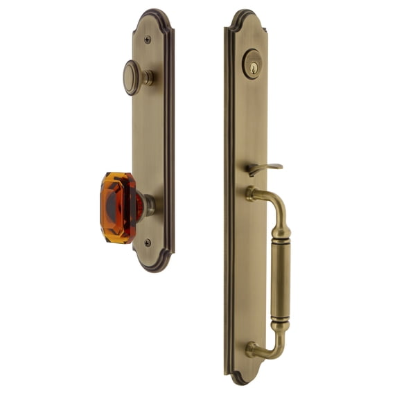 Grandeur 841797 Arc Solid Brass Rose Keyed Entry Single Cylinder Full Plate "C" Grip