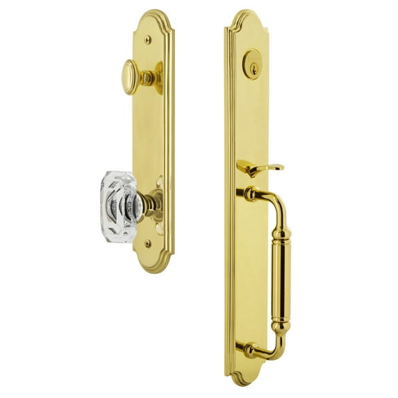 Grandeur 841806 Arc Solid Brass Rose Keyed Entry Single Cylinder Full Plate "C" Grip