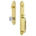 thumbnail image 1 of Grandeur 841986 Arc Solid Brass Rose Keyed Entry Single Cylinder Full Plate "C" Grip, 1 of 5