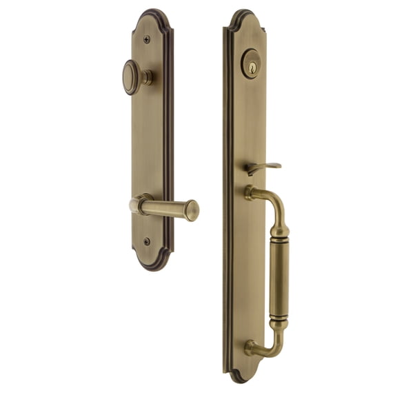 Grandeur 842930 Arc Solid Brass Rose Right Handed Keyed Entry Single Cylinder Full Plate