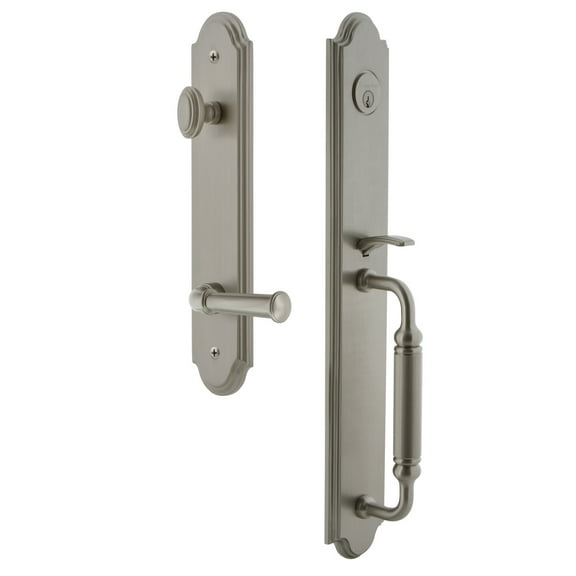 Grandeur Arccgrgeo_Eset_238_Rh Arc Solid Brass Rose Right Handed Keyed Entry Single