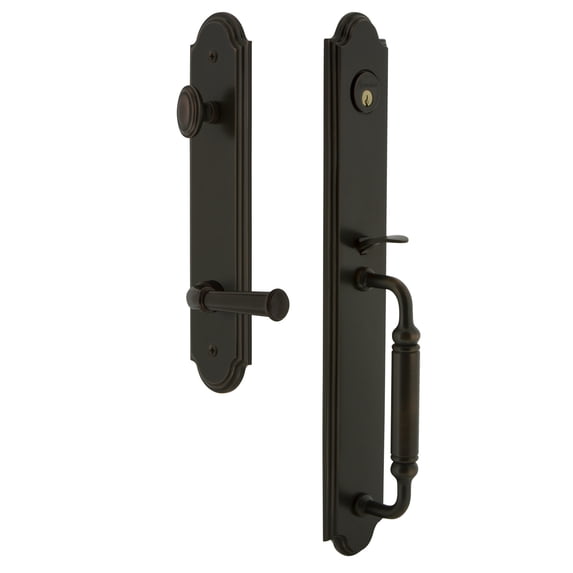 Grandeur 842922 Arc Solid Brass Rose Right Handed Keyed Entry Single Cylinder Full Plate