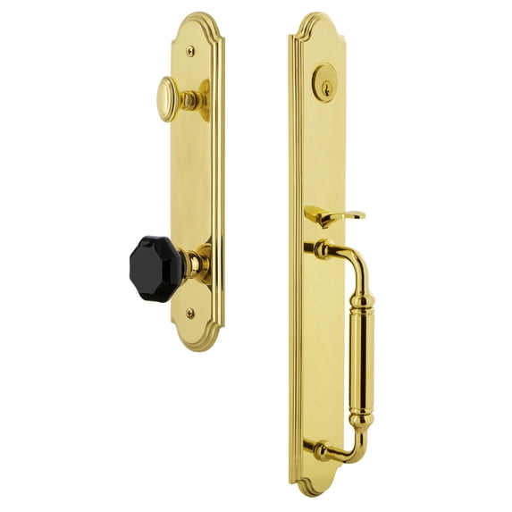 Grandeur 852117 Arc Solid Brass Rose Keyed Entry Single Cylinder 'C' Grip Handleset -