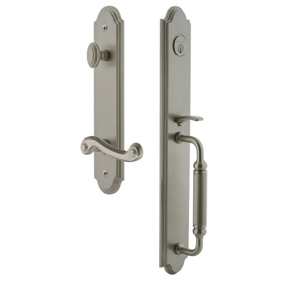 Grandeur Arccgrnew_Esetd_Na_Rh Arc Solid Brass Rose Right Handed Dummy Full Plate "C" Grip