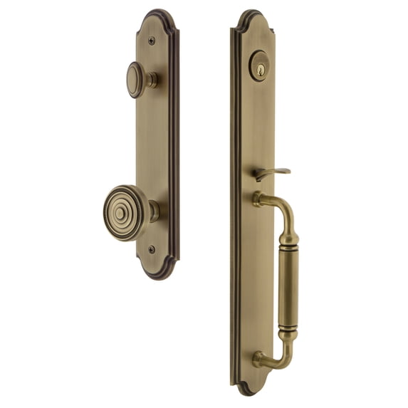 Grandeur Arc C Grip Single Cylinder Handleset with Soleil Knob