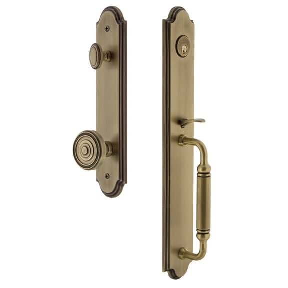 Grandeur Arc C Grip Single Cylinder Handleset with Soleil Knob