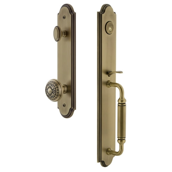 Grandeur Arccgrwin_Eset_238 Arc Solid Brass Rose Keyed Entry Single Cylinder Full Plate