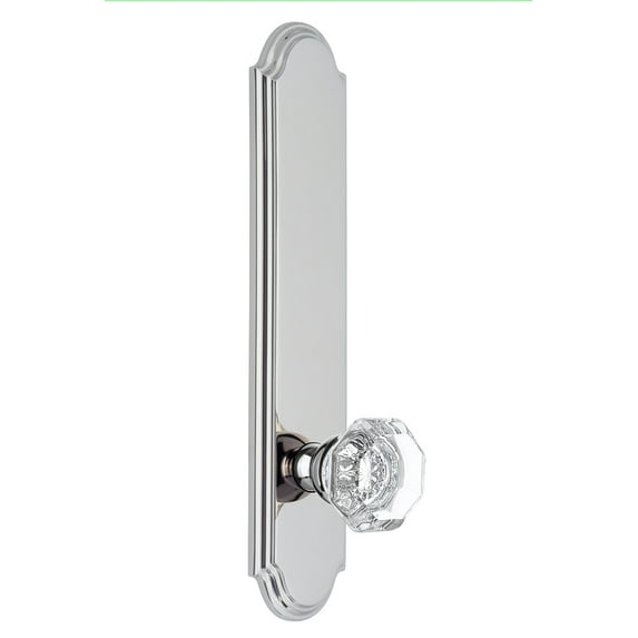 Grandeur Arcchm_Tp_Prv_238_Lh Arc Solid Brass Tall Plate Rose Left Handed Privacy Door