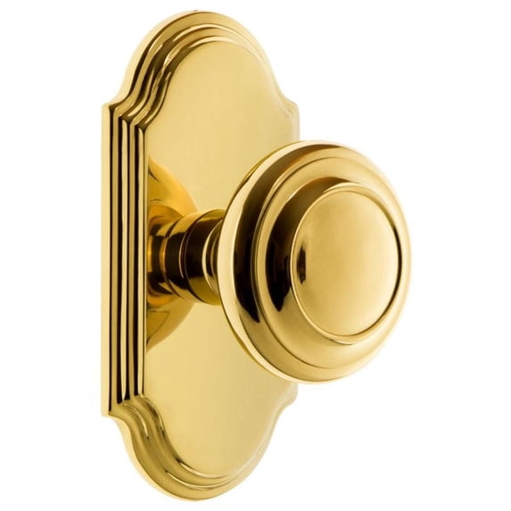 Grandeur Arccir_Prv_234 Arc Solid Brass Privacy Door Knob Set - Brass