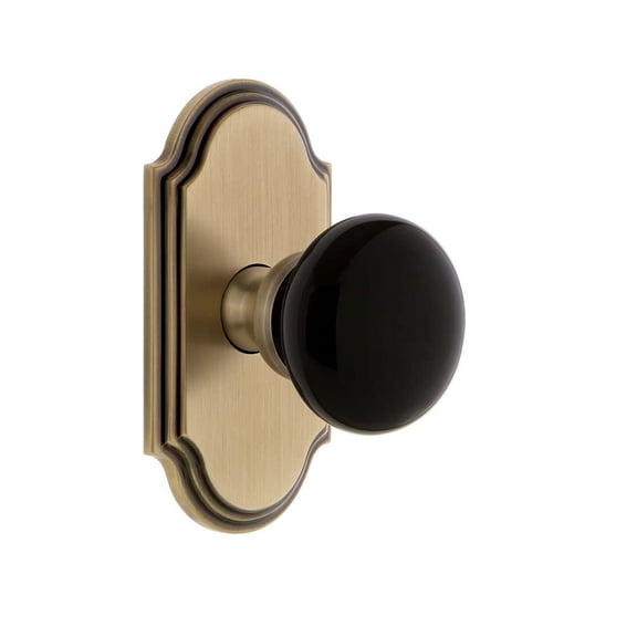 Grandeur Arccov_Prv_234 Arc Solid Brass Rose Privacy Door Knob Set - Brass