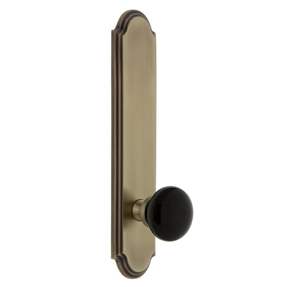 Grandeur Arccov_Tp_Dd_Na Arc Solid Brass Tall Plate Dummy Door Knob Set - Brass