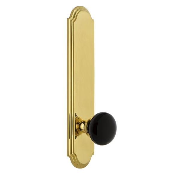 Grandeur 852858 Arc Solid Brass Tall Plate Dummy Door Knob Set - Brass