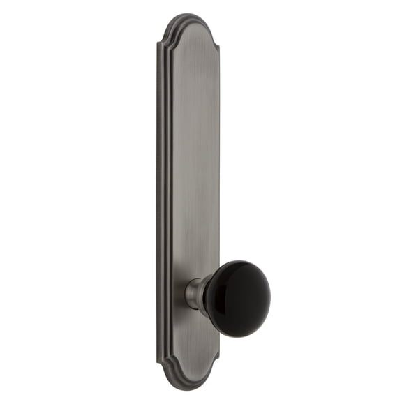 Grandeur 853128 Arc Solid Brass Tall Plate Right Handed Privacy Door Knob Set - Grey
