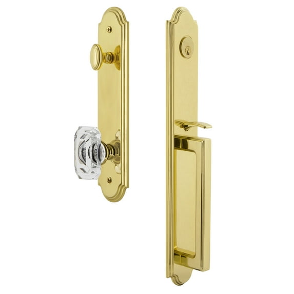 Grandeur 843487 Arc Solid Brass Rose Keyed Entry Single Cylinder Full Plate "D" Grip