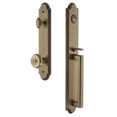 thumbnail image 1 of Grandeur 843702 Arc Solid Brass Rose Keyed Entry Single Cylinder Full Plate "D" Grip, 1 of 5