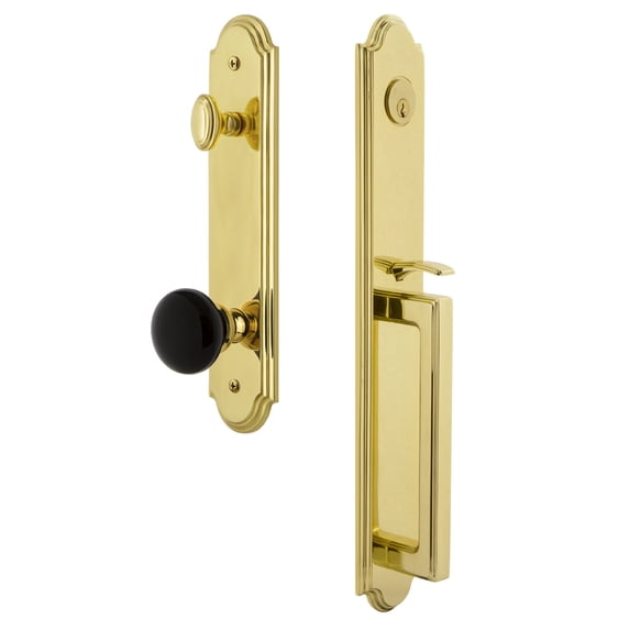 Grandeur Arc Single Cylinder Handleset with D Grip and Coventry Knob