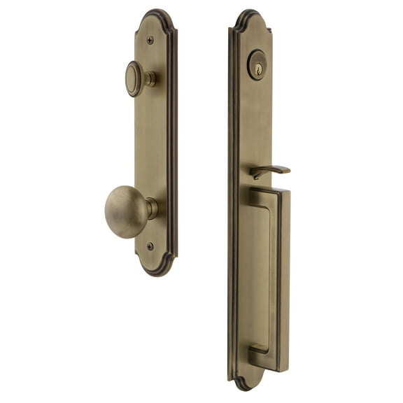 Grandeur Arcdgrfav_Esetd_Na Arc Solid Brass Rose Dummy Full Plate "D" Grip Handleset -