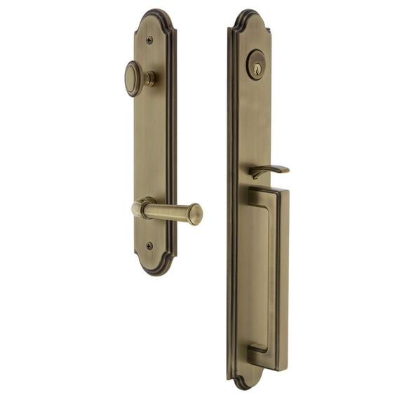Grandeur Arcdgrgeo_Eset_234_Rh Arc Solid Brass Rose Right Handed Keyed Entry Single