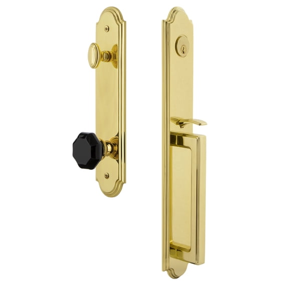 Grandeur 852137 Arc Solid Brass Rose Keyed Entry Single Cylinder 'D' Grip Handleset -